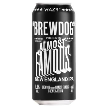 Пиво BrewDog Almost Famous світле фільтроване 6,8% 0,44л