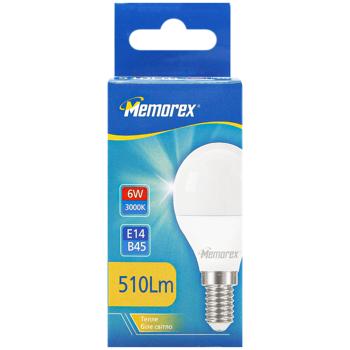 Лампа Memorex светодиодная G45 6W E14 3000K - купить, цены на Auchan - фото 2