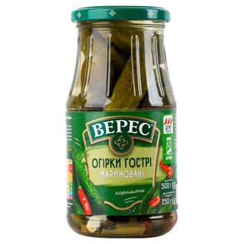 Veres Pickled Spicy Cucumbers 500g - buy, prices for Ideal - photo 1