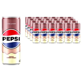 Напій сильногазований Pepsi Крем-сода 0,33л 24шт