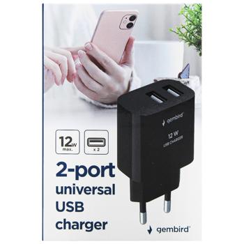 Gembird Universal USB Charger TA-UC-2A12-01-BK 2USB-A 5V(12W) black - buy, prices for Auchan - photo 2