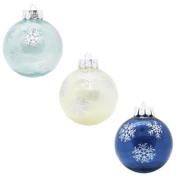 Actuel Snowflakes Plastic Christmas Tree Ball 7.8cm in assortment - buy, prices for Auchan - photo 1