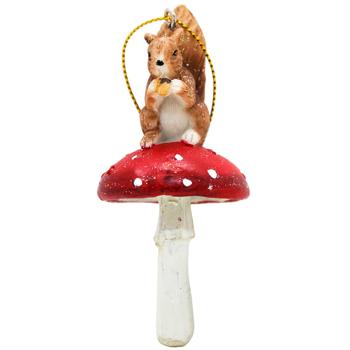Bona Di Squirrel on Mushroom Decorative Pendant 4x4x9cm - buy, prices for WINETIME - photo 2