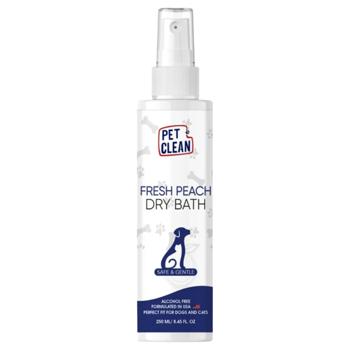 Pet Clean Dry Bath сухий шампунь для собак 250 мл - персик - купити, ціни на MasterZoo - фото 1
