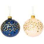 Decoris Gold Dots Christmas Tree Ball 8cm in assortment
