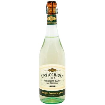 Вино игристое Cavicchiolo Lambrusco Dell`Emilia белое полусладкое 7,5% 0,75л