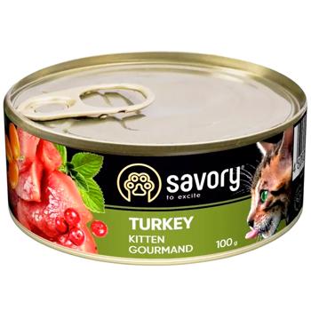 Набір вологого корму для кошенят Savory Kitten 3+1 4 шт х 100 г - індичка - купити, ціни на MasterZoo - фото 2