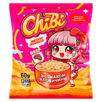 Вермішель ChiBi зі смаком яловичини 60г