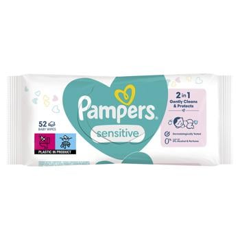 Cалфетки Pampers Sensitive 52шт - купить, цены на NOVUS - фото 1