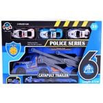Shantou Jinxing Police Series Catapult Trailer with 3 Cars Toy Set