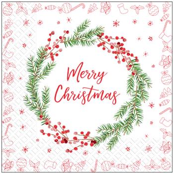 Margo Christmas Three-layer Napkins 33x33cm 18pcs
