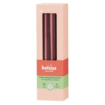 Свечи конусные Bolsius 24,5х2,4см 4шт красный - купить, цены на КОСМОС - фото 1