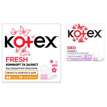 Kotex Fresh Deo Normal Plus Everyday Pads 56pcs - buy, prices for COSMOS - photo 1