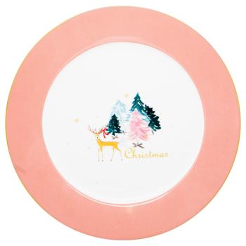 Pink Xmas Dinner Plate 27cm - buy, prices for - photo 3