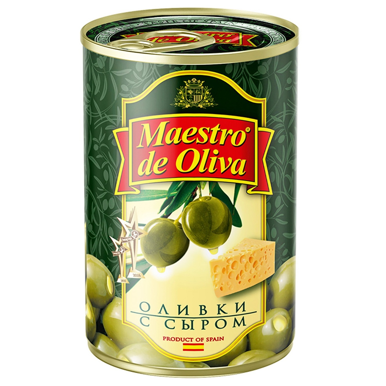 

Оливки зеленые Maestro de Oliva с сыром 300мл