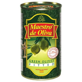 Оливки Maestro de Oliva зелені без кісточки 350г - купити, ціни на Auchan - фото 1