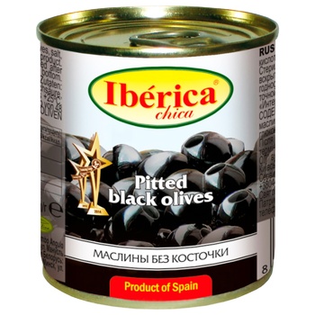 Iberica Chika Pitted Black Olives 200g - buy, prices for Auchan - photo 1