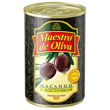 Maestro de Oliva Black Olives with Stone 280g - buy, prices for Tavria V - photo 1