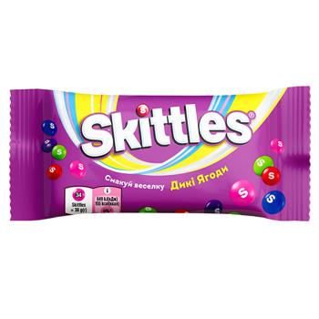 Драже Skittles Дикие ягоды жевательные в разноцветной сахарной оболочке 38г - купить, цены на КОСМОС - фото 1