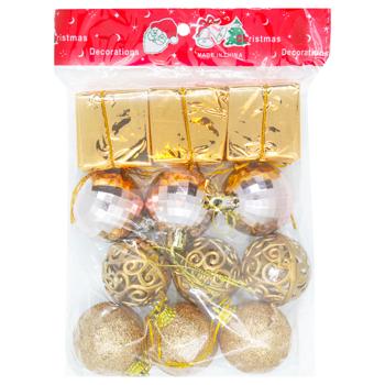 Gold Christmas Tree Decorations 12pcs 4cm
