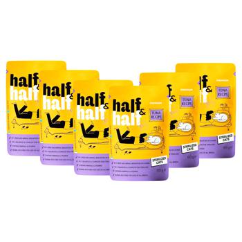 Вологий корм для котів Half&Half Sterilized 5+1 pouch 600 г - тунець - купити, ціни на - фото 5