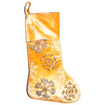 Lefard Christmas Sock for Gifts with Embroidery 25x50cm Brown - buy, prices for WINETIME - photo 3