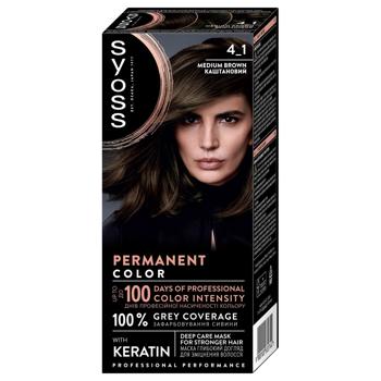 Syoss 4-1 Medium Brown Cream Hair Dye 115ml - buy, prices for Ideal - photo 1