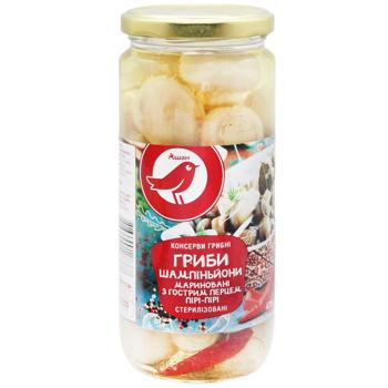 Шампіньйони Auchan мариновані з перцем пірі-пірі 420г - купити, ціни на Auchan - фото 1
