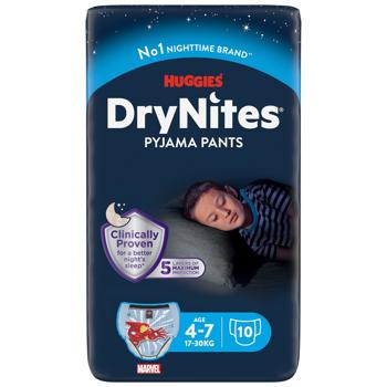 Подгузники-трусики Huggies DryNites для мальчиков 4-7лет 10шт - купить, цены на КОСМОС - фото 1