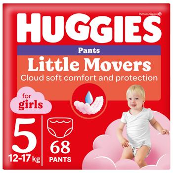 Підгузки-трусики Huggies Little Movers для дівчаток 5 12-17кг 68шт/уп