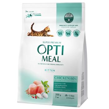 Корм сухой Optimeal с курицей для котят 200г - купить, цены на MasterZoo - фото 1
