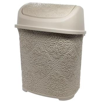 Відро д/сміття Bursev Мережево 6л беж И706 (Туреччина) - купить, цены на Таврия В - фото 1