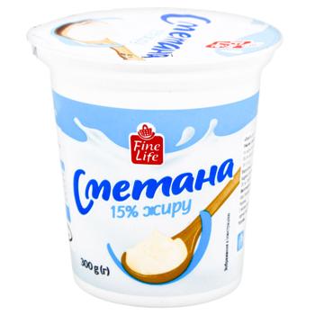 Сметана Fine Life 15% 300г