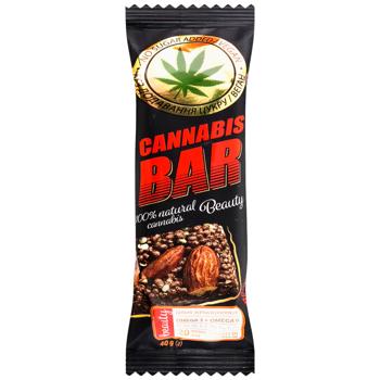Батончик-мюсли Cannabis Bar с миндалем и семенами каннабиса 40г - купить, цены на Эпицентр FOOD - фото 1