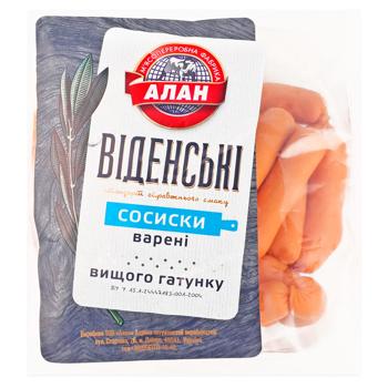 Сосиски Алан Віденські варені вищий сорт - купити, ціни на ЕКО Маркет - фото 1