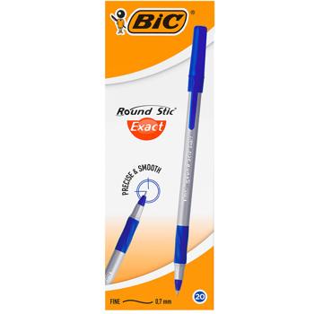 Ручка BIC Round Stic Exact кулькова синя 20шт - купити, ціни на METRO - фото 2