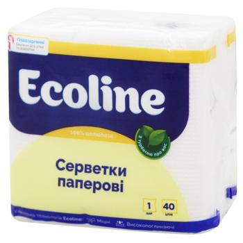Серветки столові Ecoline одношарові 23*22см 40шт - купити, ціни на - фото 2