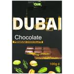 Шоколад молочный Que Dubai Pistachio 100г