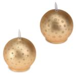 Koopman Warm White Color LED Ball Candle 3xAAA 10cm Golden