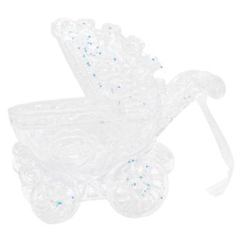 Підвіска ялинкова Візочок дитячий 11*11см срібні блискітки - купити, ціни на КОСМОС - фото 1