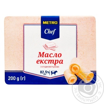 Масло Metro Chef сладкосливочное 82,5% 200г - купить, цены на METRO - фото 1