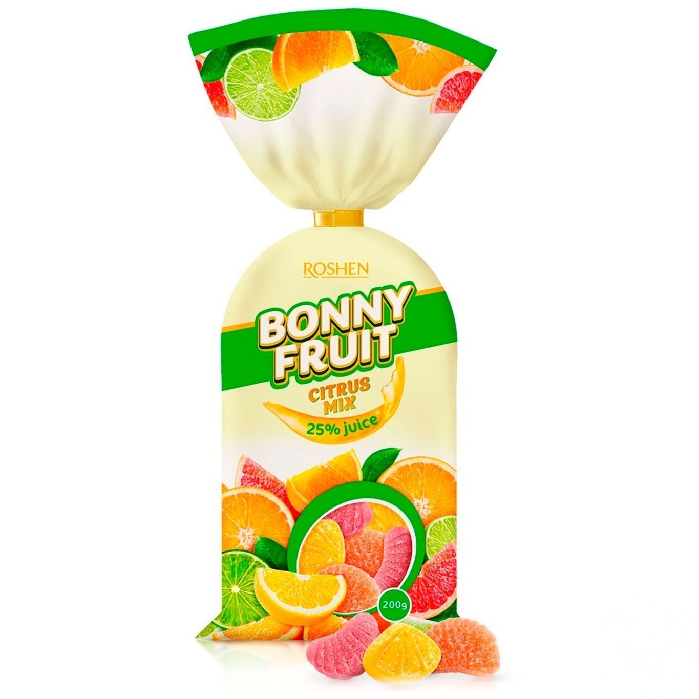 

Конфеты желейные Roshen Bonny-Fruit цитрусовый микс 200г