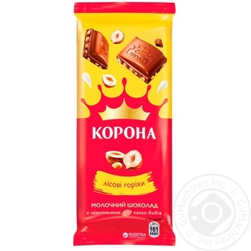 Шоколад Корона молочный с лесными орехами 100г