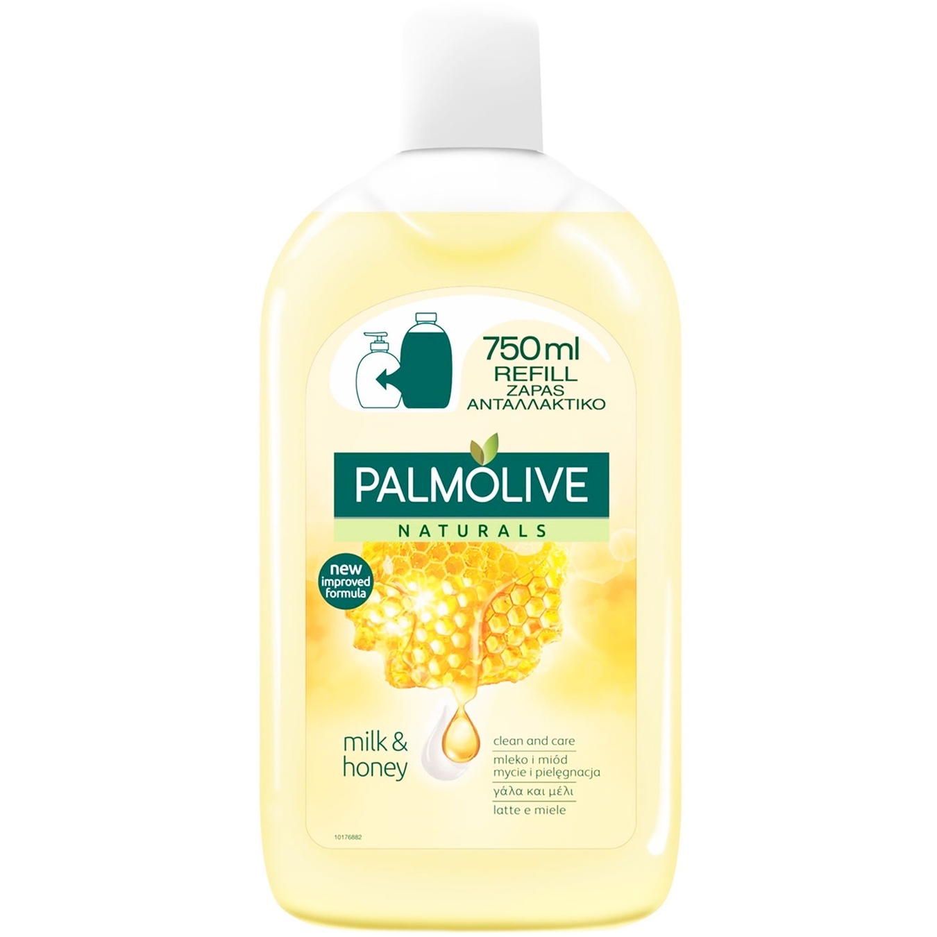 

Жидкое мыло Palmolive Натурэль Питание Мед и Увлажняющее молочко сменный блок 750мл