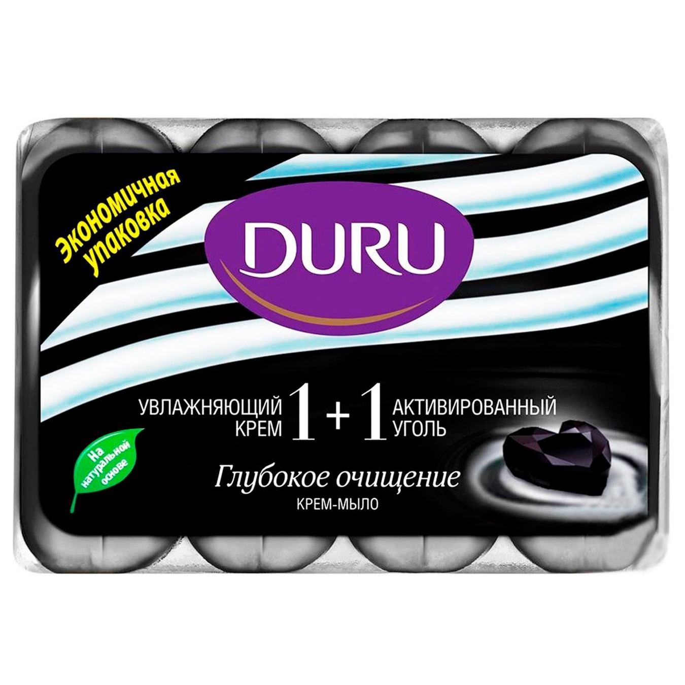 

Мыло твердое Duru 1+1 Активированный уголь 4шт 90г