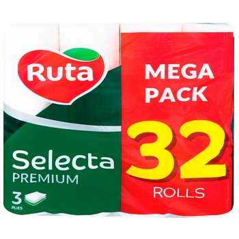 Ruta Selecta Three-layer Toilet Paper 32pcs - buy, prices for METRO - photo 1