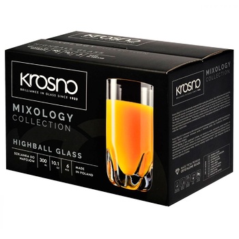 Набор стаканов Krosno Mixology для виски 6шт. 300мл - купить, цены на ULTRAMARKET - фото 1