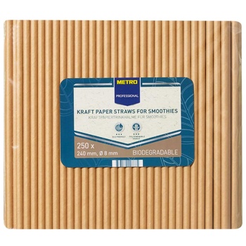 Metro Professional Paper Straws 240х8mm 250pcs - buy, prices for - photo 1