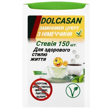 Замінник цукру Dolcasan Стевія 150шт - купити, ціни на Auchan - фото 1