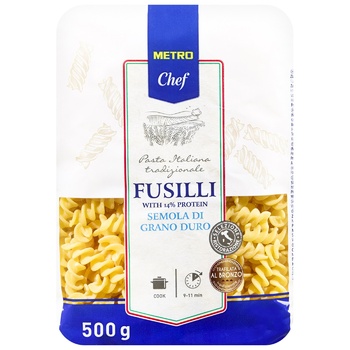 Макаронні вироби Metro Chef Фузілі з протеїном 500г - купити, ціни на - фото 1